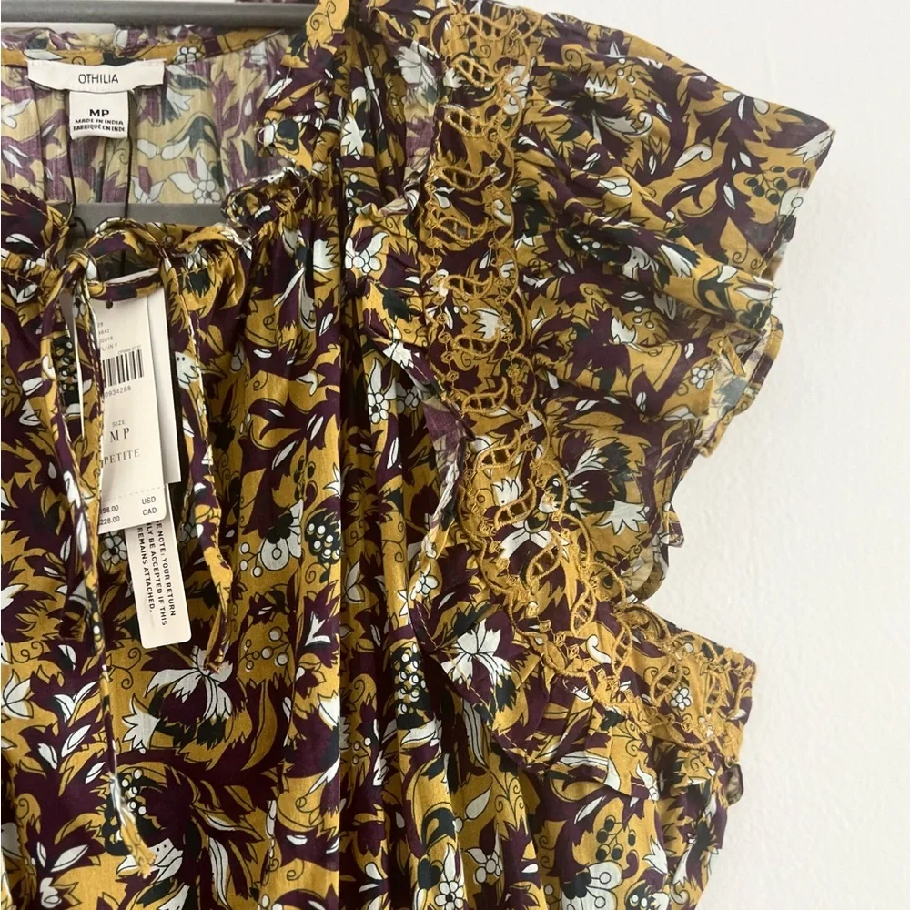 NWT-Anthropologie Othilia Aleksia Ruffled Maxi Dress Cottagecore Embroidered - M - Picture 6 of 7